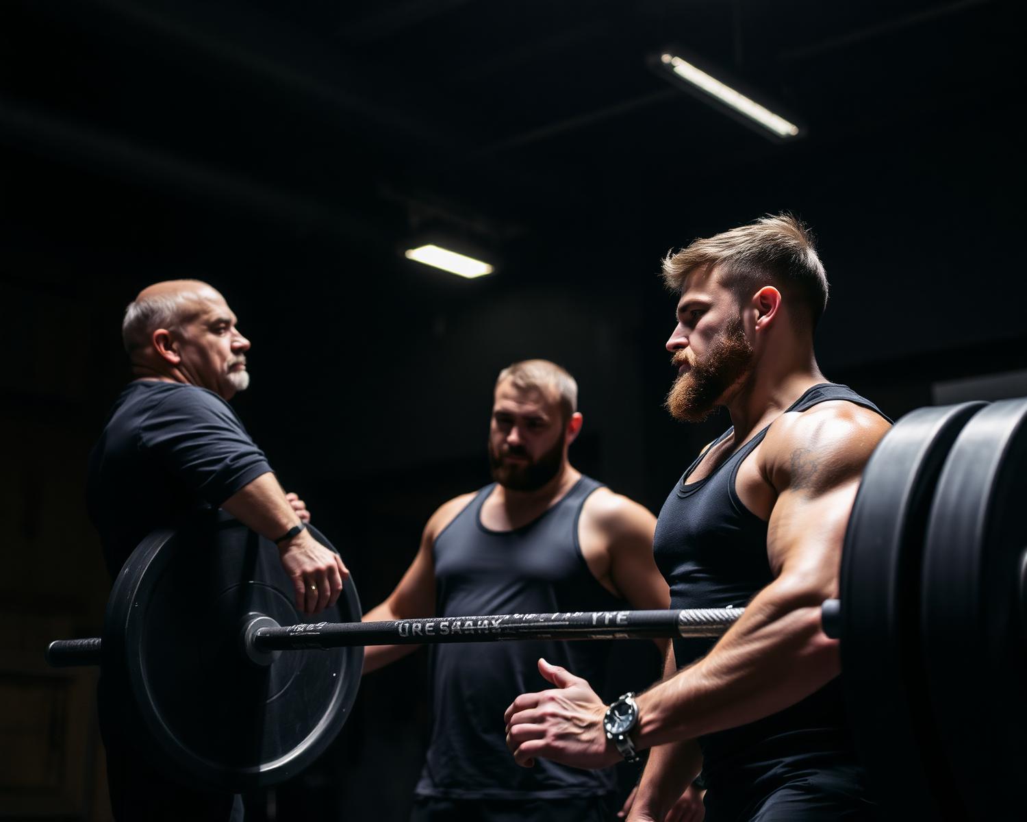 Coach working with athlete